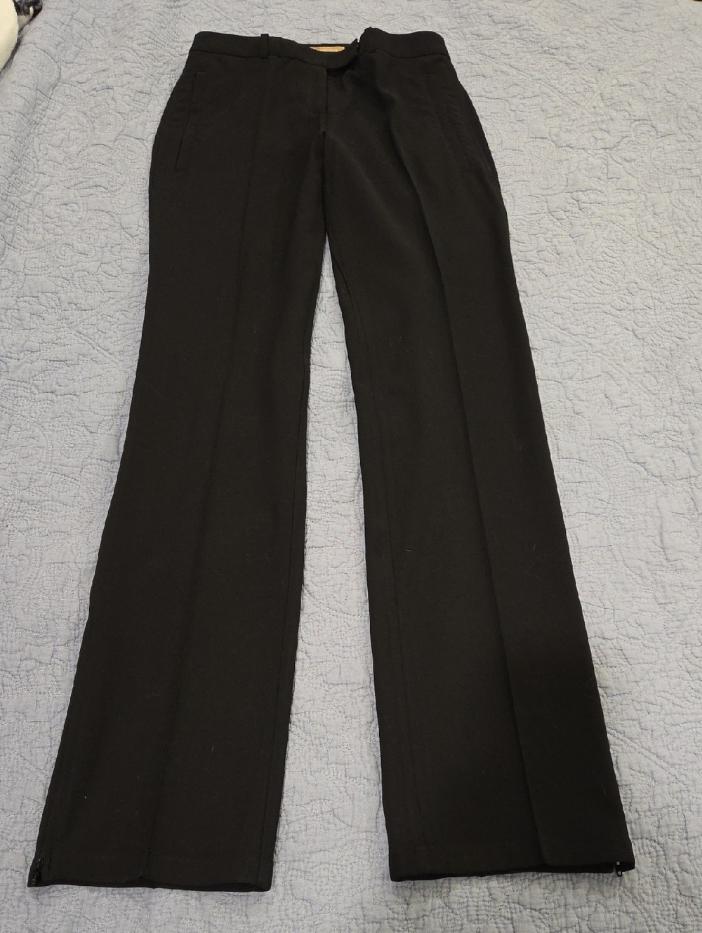 Michael Kors Collection Black Virgin Wool Tailored  Pants Size 2, Made In Italy!